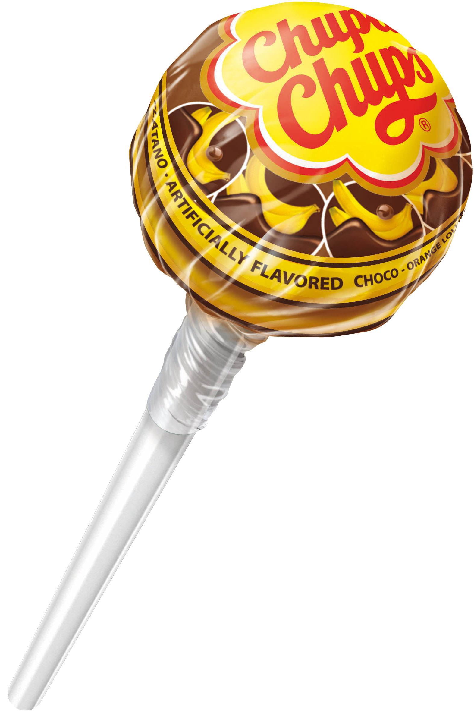 Chupa Chups Gold Wrapped Caramel Lollipop Isolated Transparent Background PNG