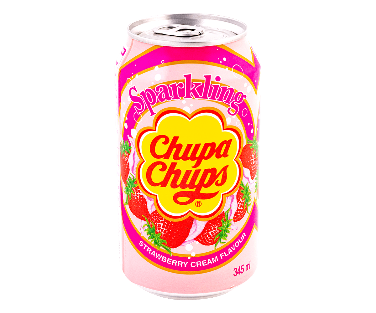 Chupa Chups Pink Sparkling Soda Can Product Packaging Transparent PNG