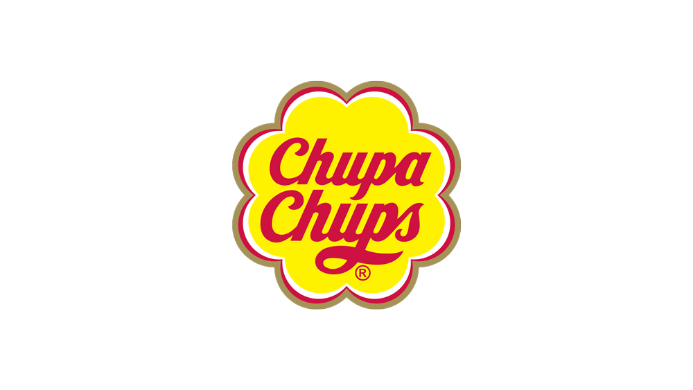 Chupa Chups Small Yellow Brand Logo Red Script Transparent Background PNG