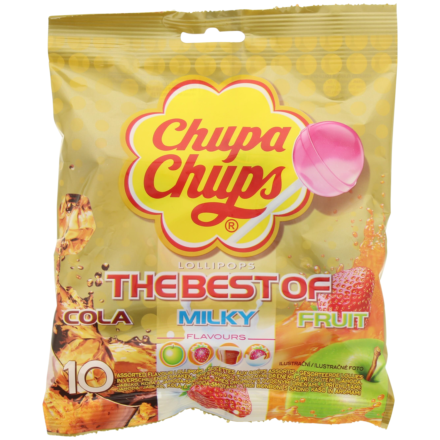 Chupa Chups The Best Of Milk Chocolate Candy Pouch Packaging PNG Image