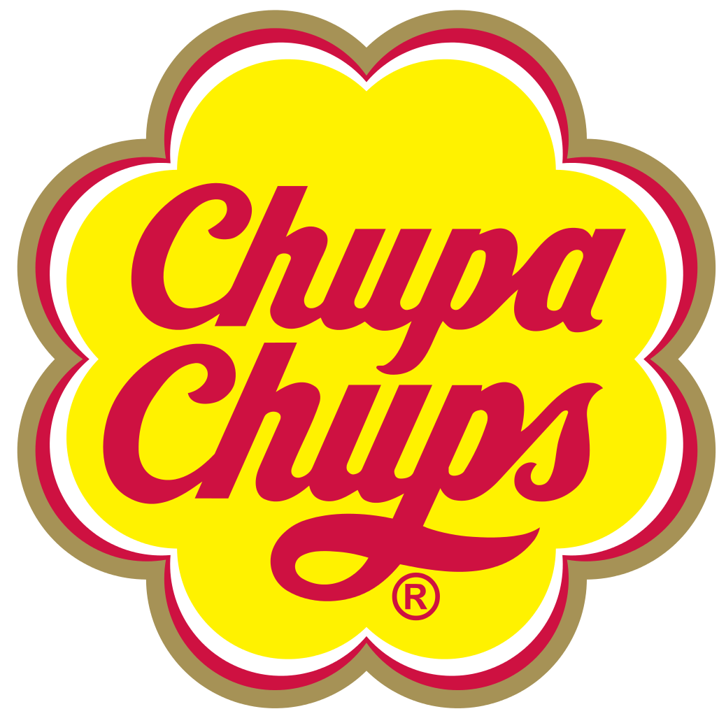Chupa Chups Yellow Flower Emblem Logo With Red Lettering Transparent PNG Image