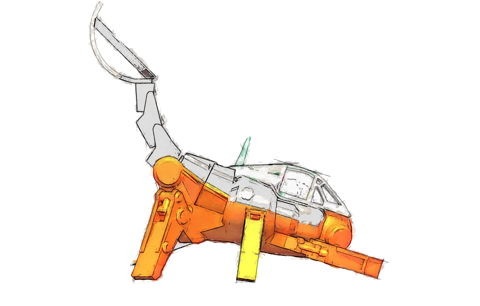 Orange Toy Helicopter With Chupa Chups Candy Inspired Design PNG Illustration