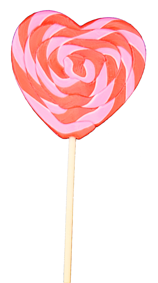 Pink Heart Shaped Swirl Lollipop Sweet Candy Transparent Background PNG Image