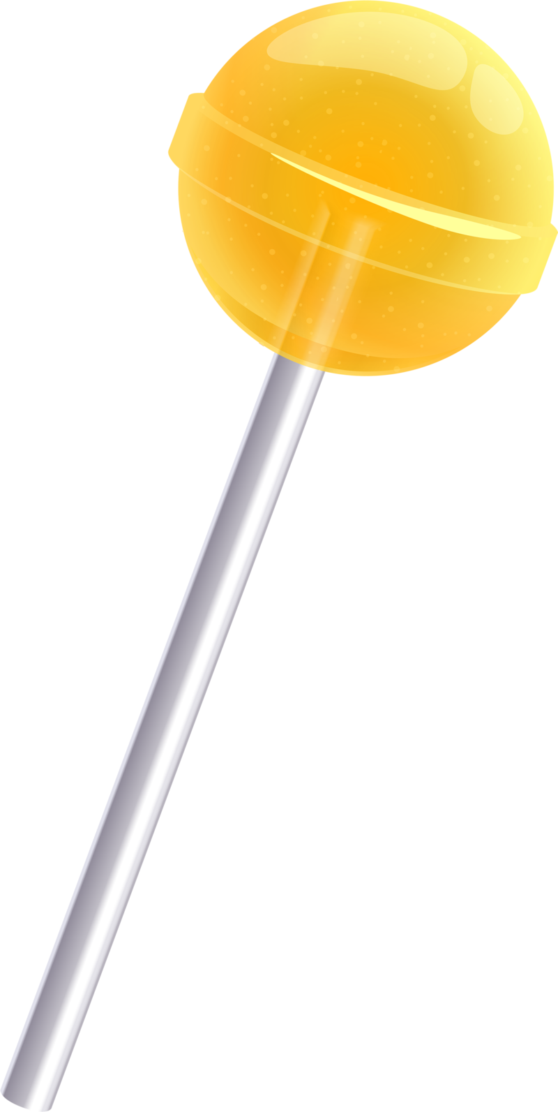 Single Bright Yellow Chupa Chups Lollipop With White Stick PNG Clipart