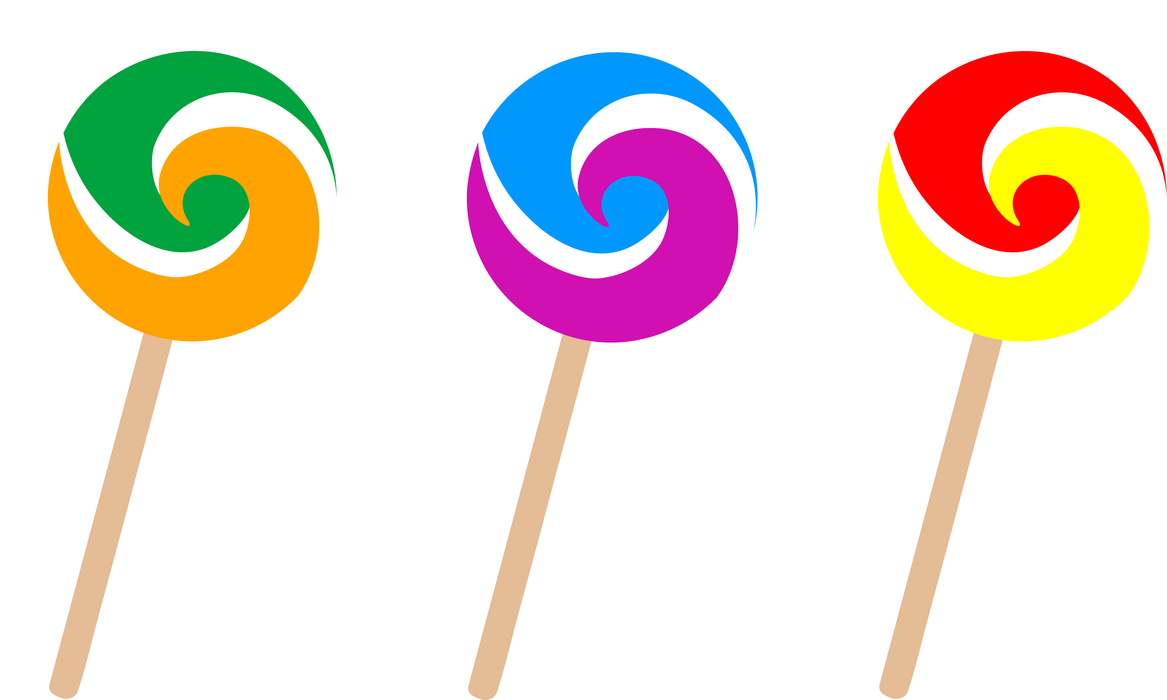 Three Bright Colorful Spiral Lollipops Green Blue And Red Transparent PNG