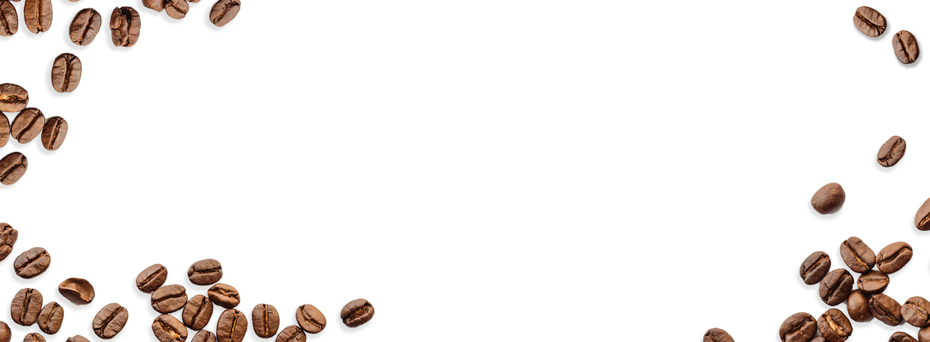 Coffee Bean Corner Border With Beans Falling Down The Side PNG Design