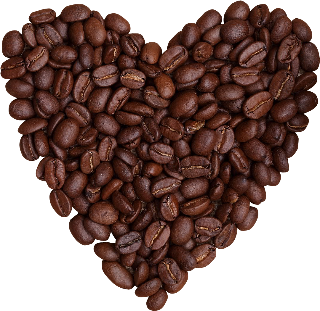 Heart Shape Made From Roasted Coffee Beans Isolated PNG Clipart