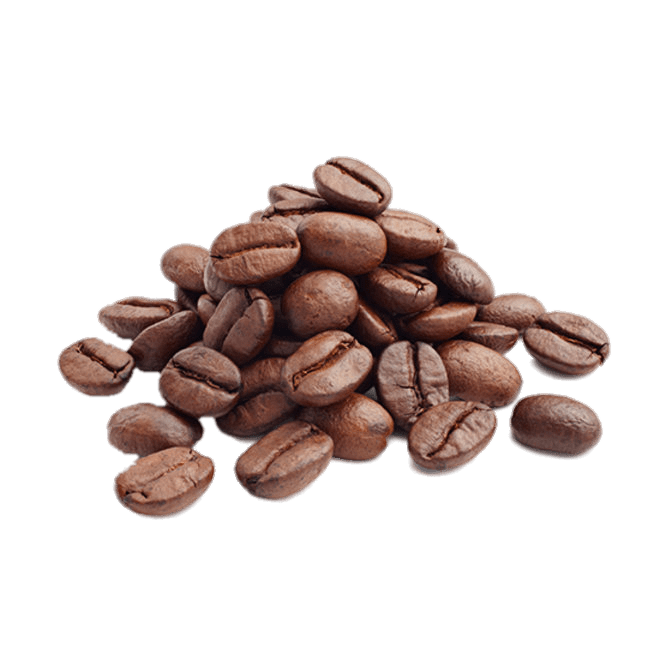 Roasted Coffee Bean Pile On Green Background PNG Product Image