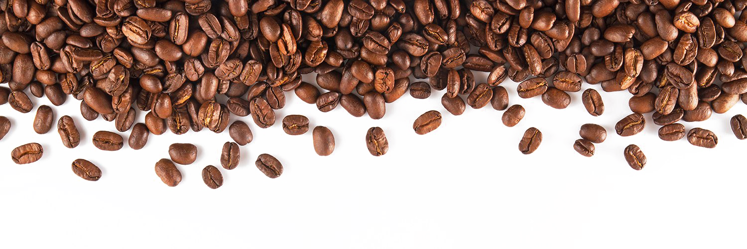 Roasted Coffee Beans Spilling In A Wide Horizontal Border PNG Graphic