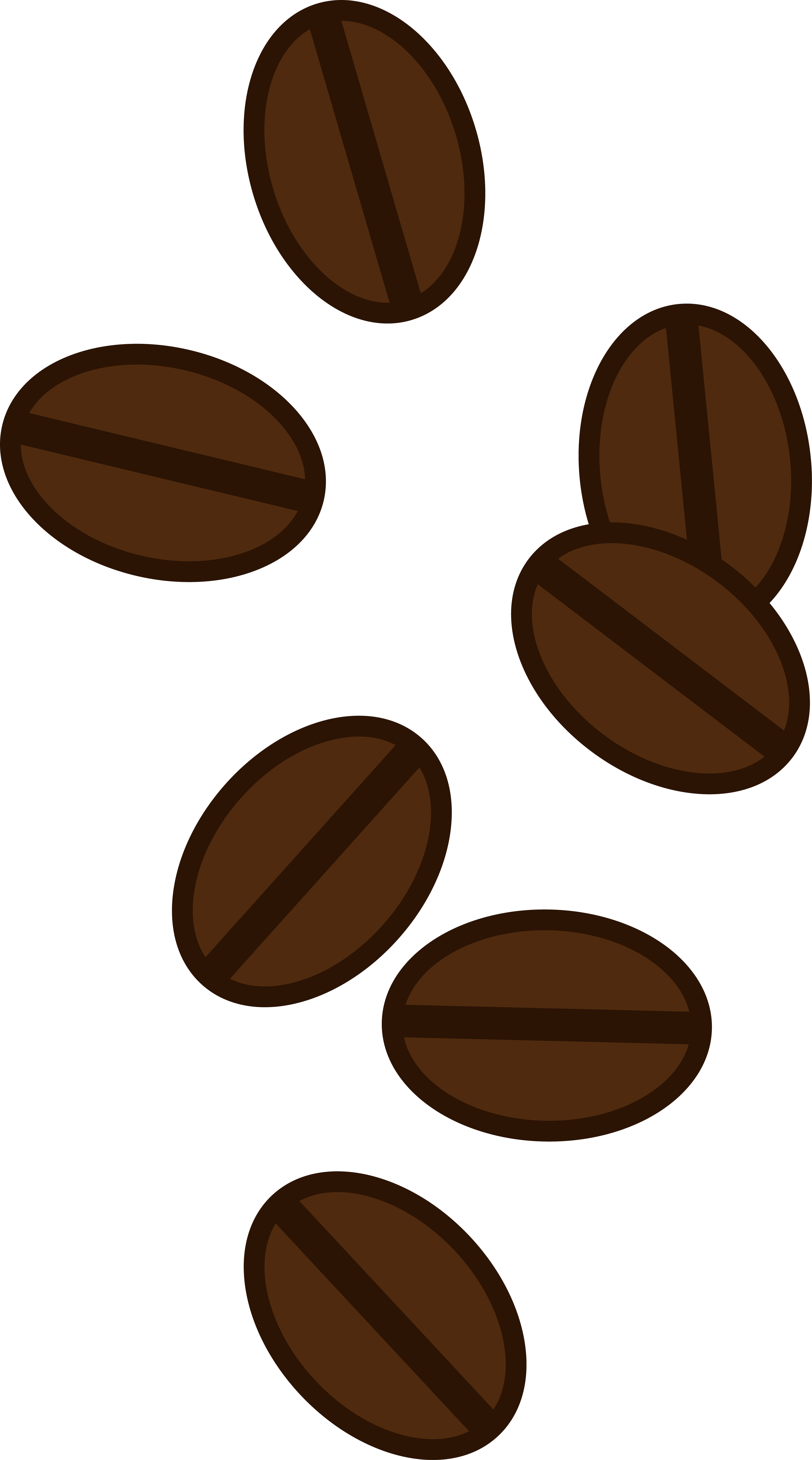 Scattered Flat Coffee Bean Shapes In A Vertical Arrangement PNG Icon