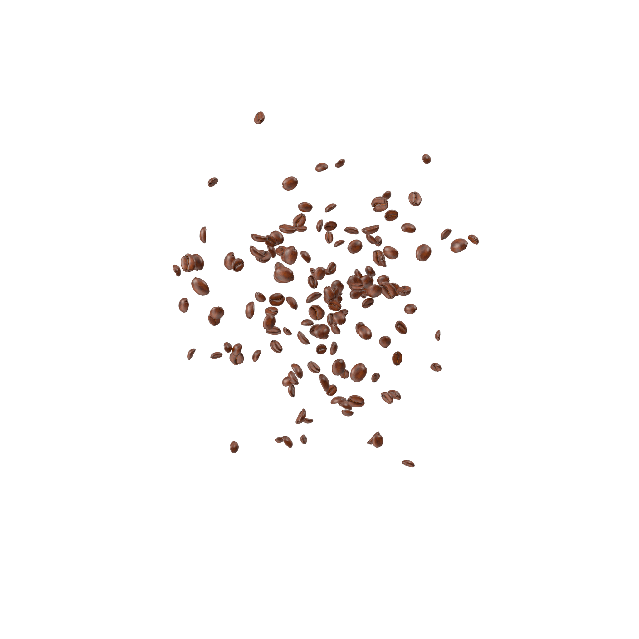 Small Cluster Of Coffee Grounds Falling Across White Background PNG