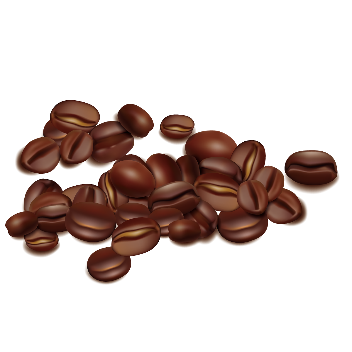 Three Simple Dark Brown Coffee Bean Shapes Transparent PNG Clipart