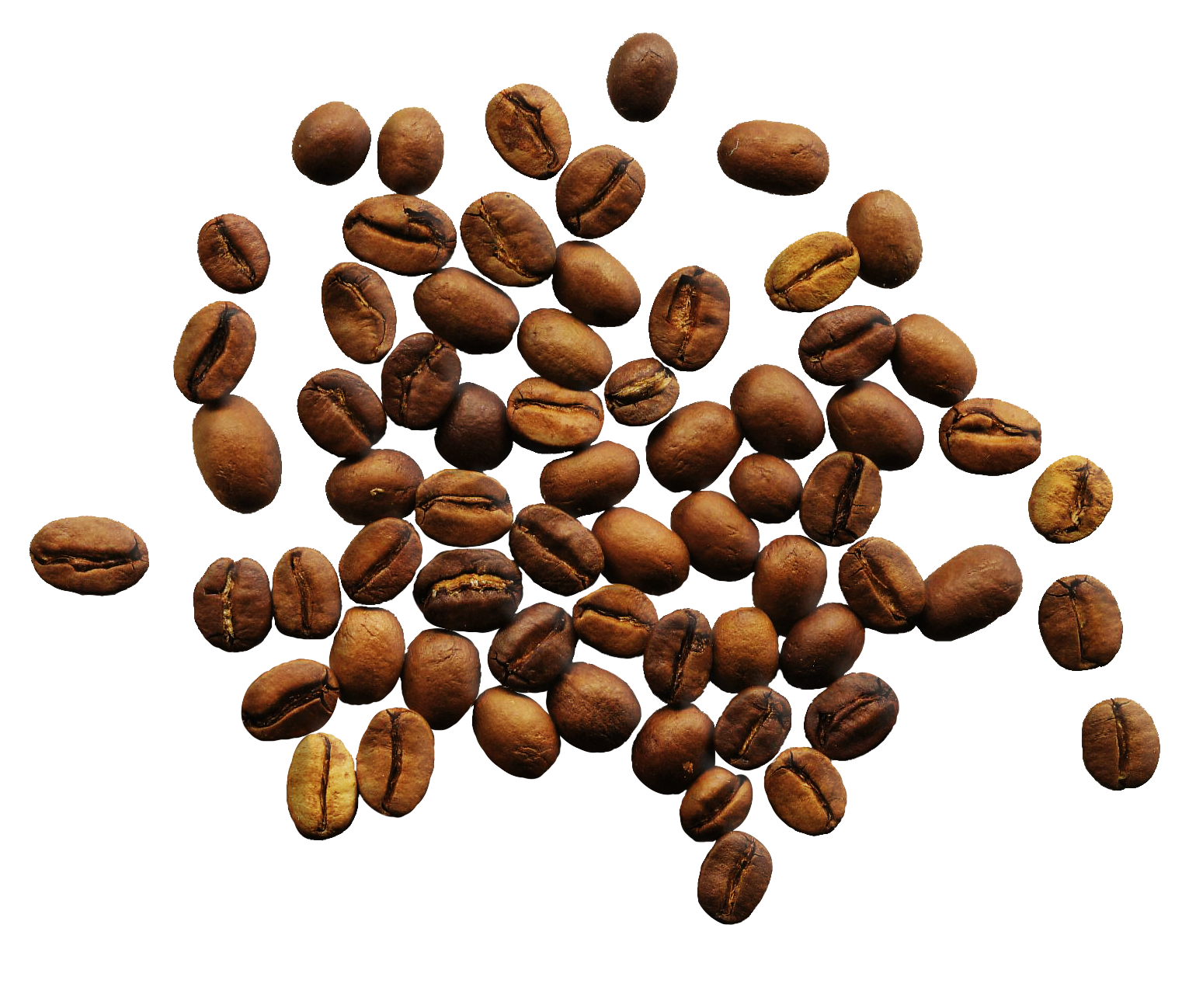 Whole Roasted Coffee Beans Scattered In A Loose Circle PNG Clipart