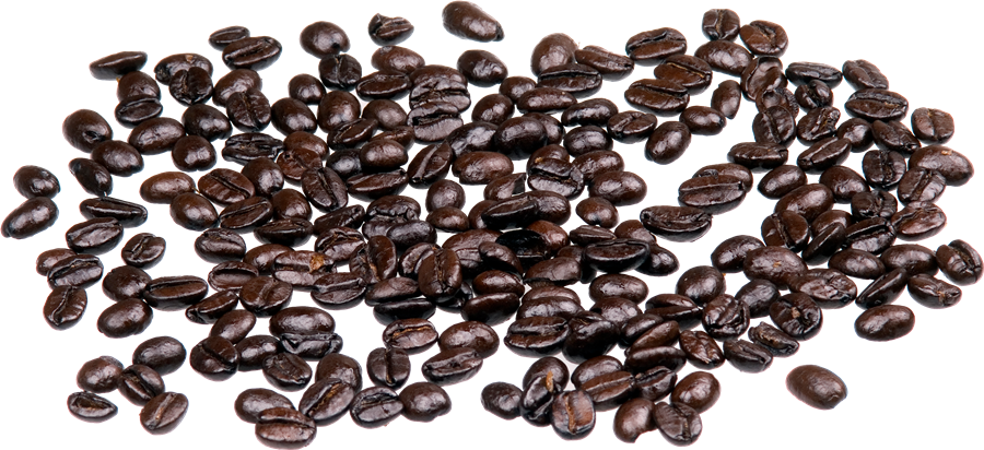 Wide Layer Of Dark Roasted Coffee Beans Isolated PNG Image
