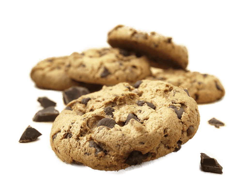 Assorted Chocolate Chip Cookies On Black Background Product PNG Image