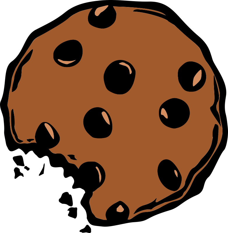 Bitten Cartoon Chocolate Cookie With Chocolate Chips PNG Illustration