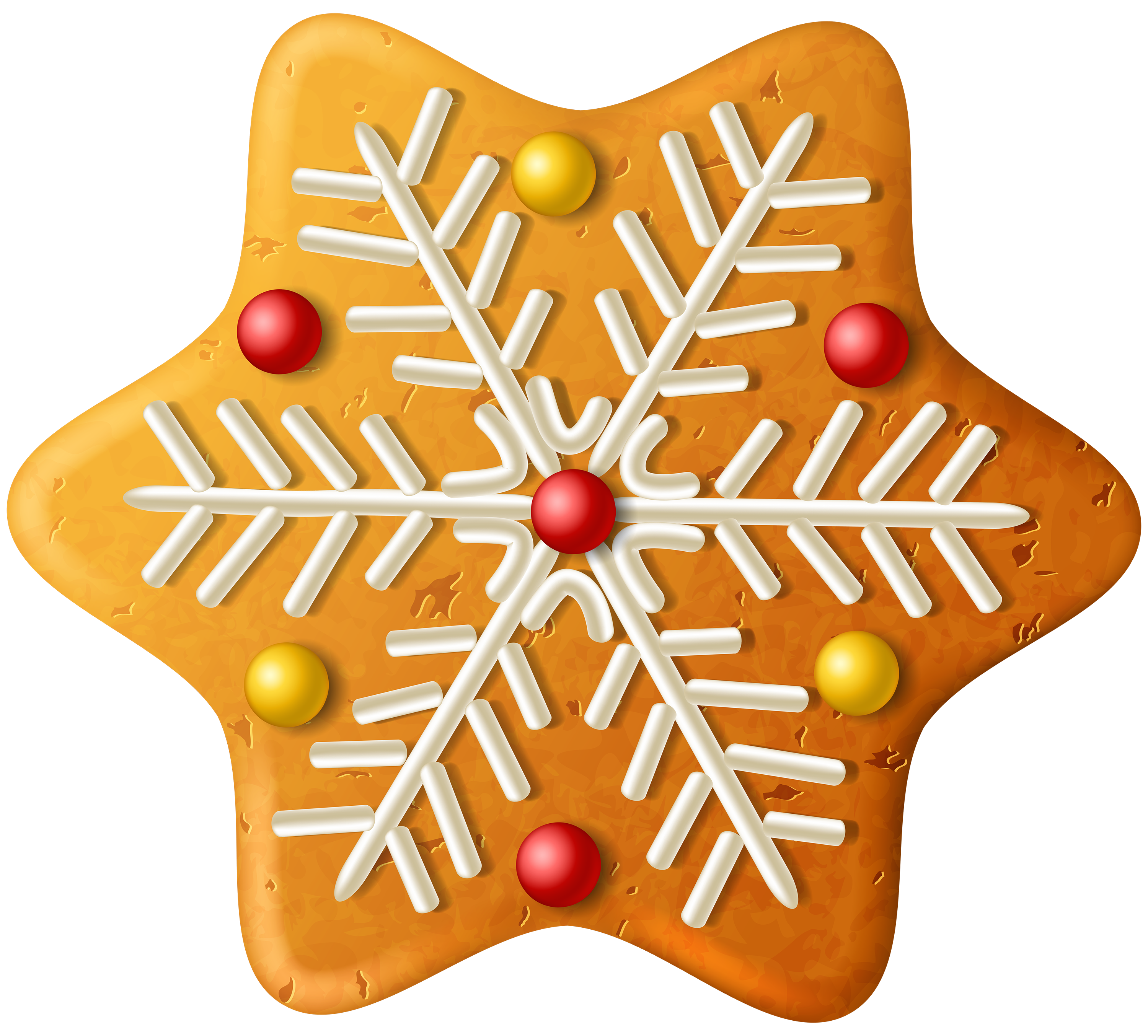 Christmas Snowflake Sugar Cookie With Colorful Sprinkles PNG Illustration