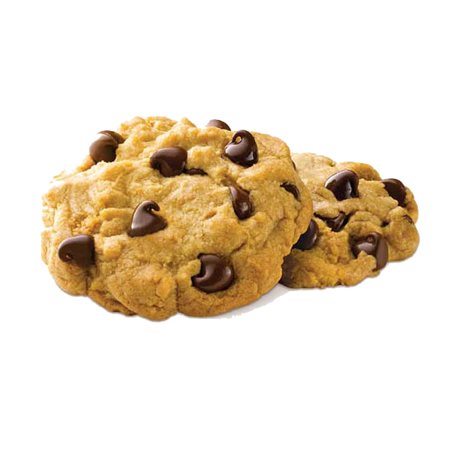 Cluster Of Small Golden Chocolate Chip Cookies Isolated PNG Image