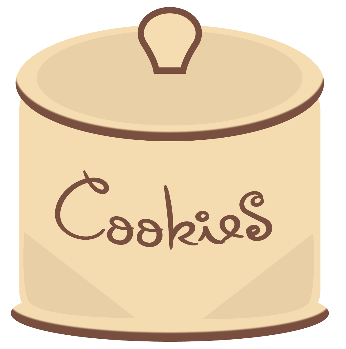 Cream Colored Cookie Storage Jar With Cookies Label PNG Illustration