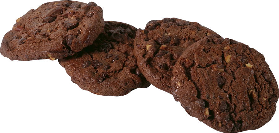 Dark Chocolate Sandwich Cookies Piled Together Isolated PNG Clipart
