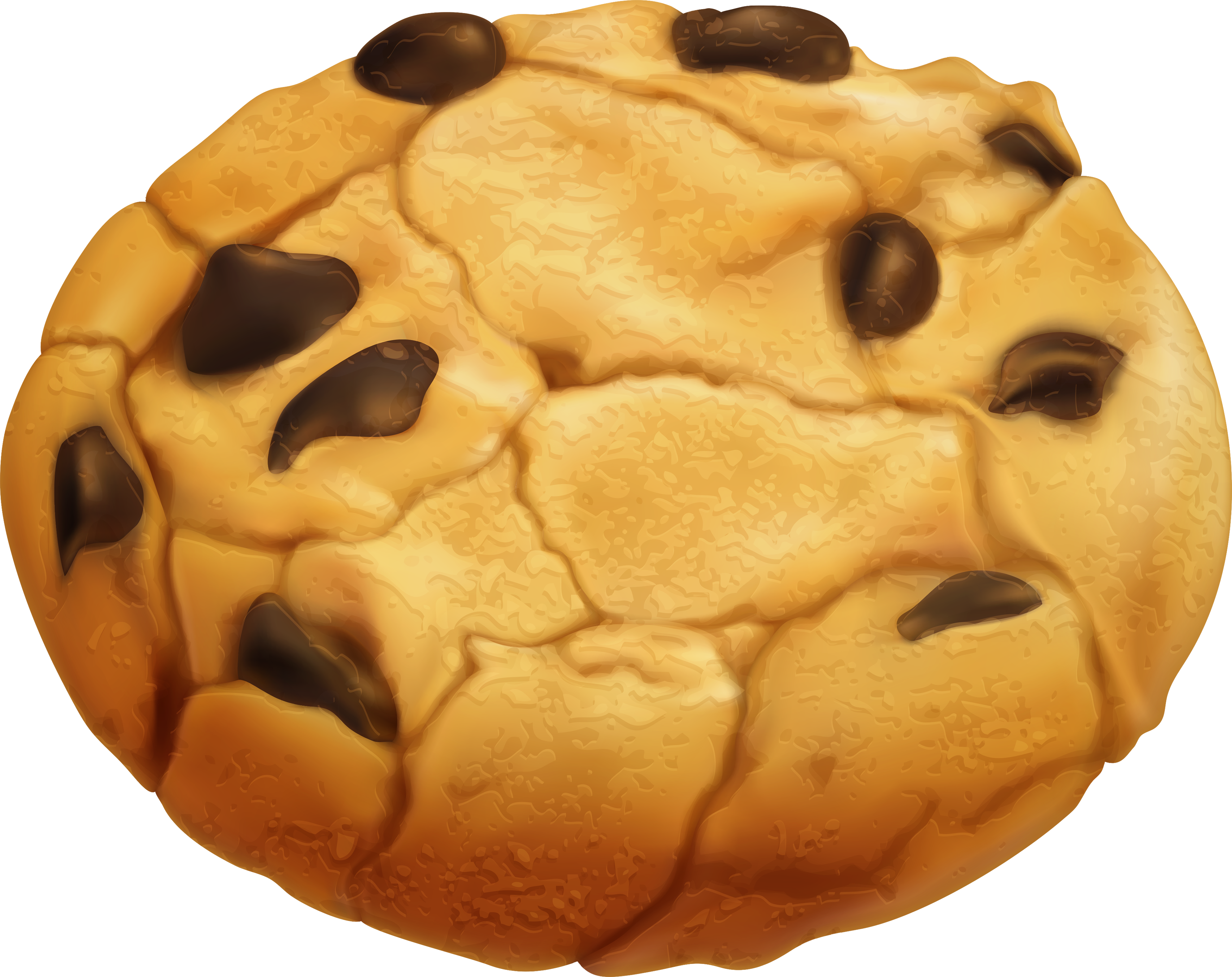 Golden Brown Chocolate Chip Cookie With Melted Chocolate Chunks PNG Photo