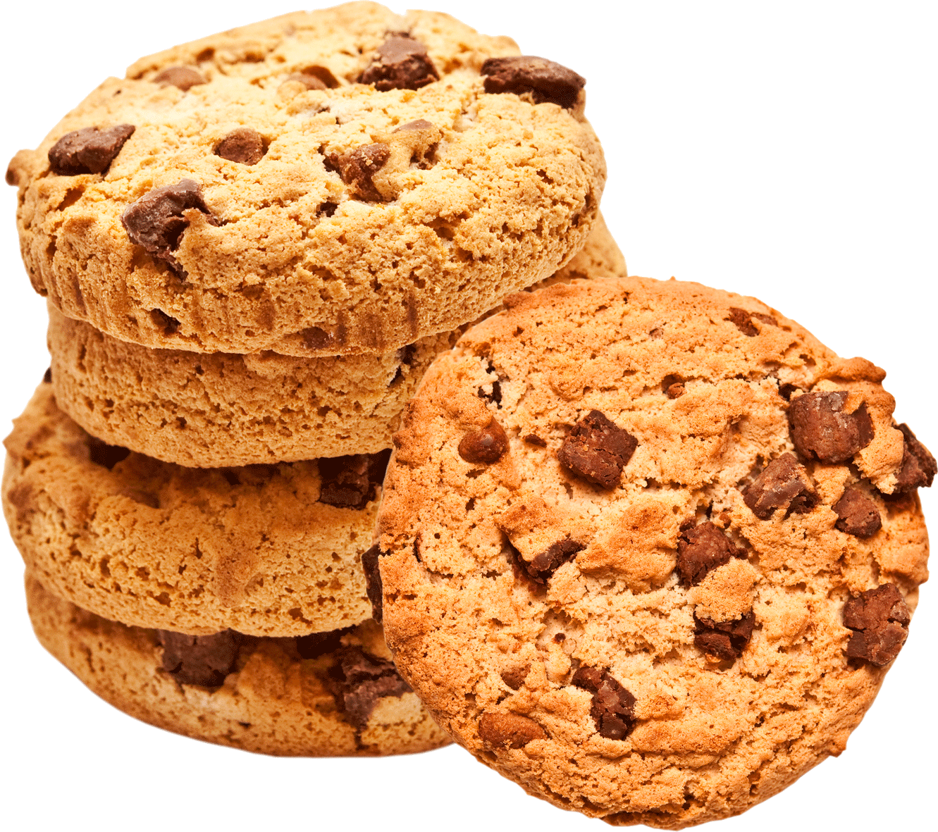 Golden Oatmeal Cookies Stacked With One Cookie In Front PNG Photo