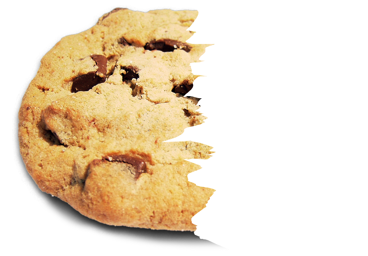 Partially Eaten Chocolate Chip Cookie With Crumbs PNG Clipart