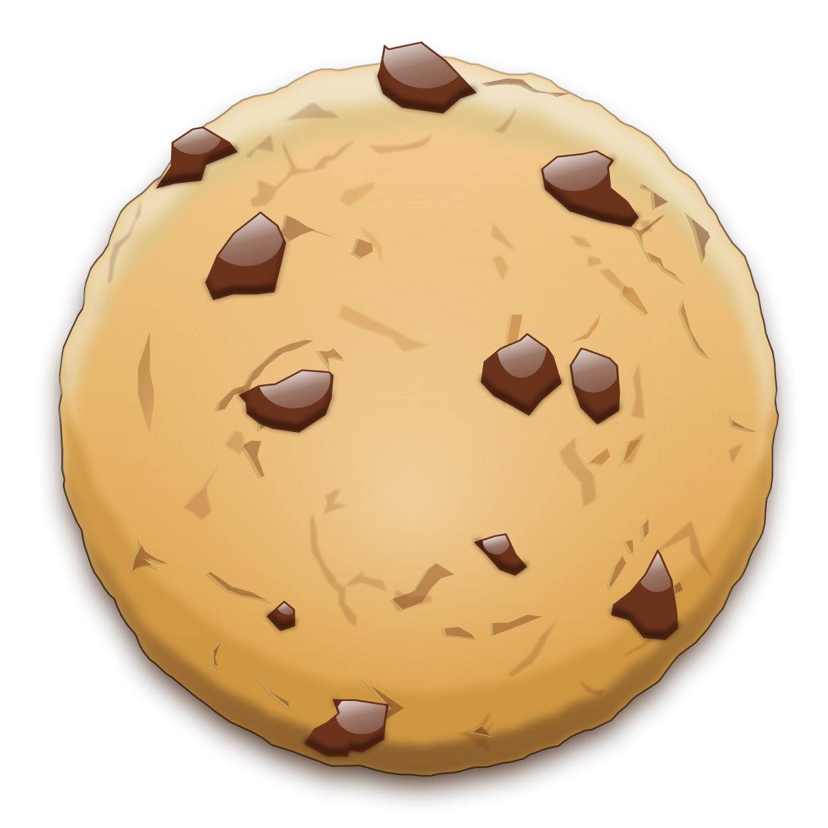 Single Small Round Chocolate Chip Cookie Isolated Transparent PNG Image