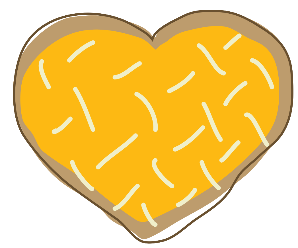 Yellow Heart Shaped Cookie With Sprinkles And White Icing PNG Graphic