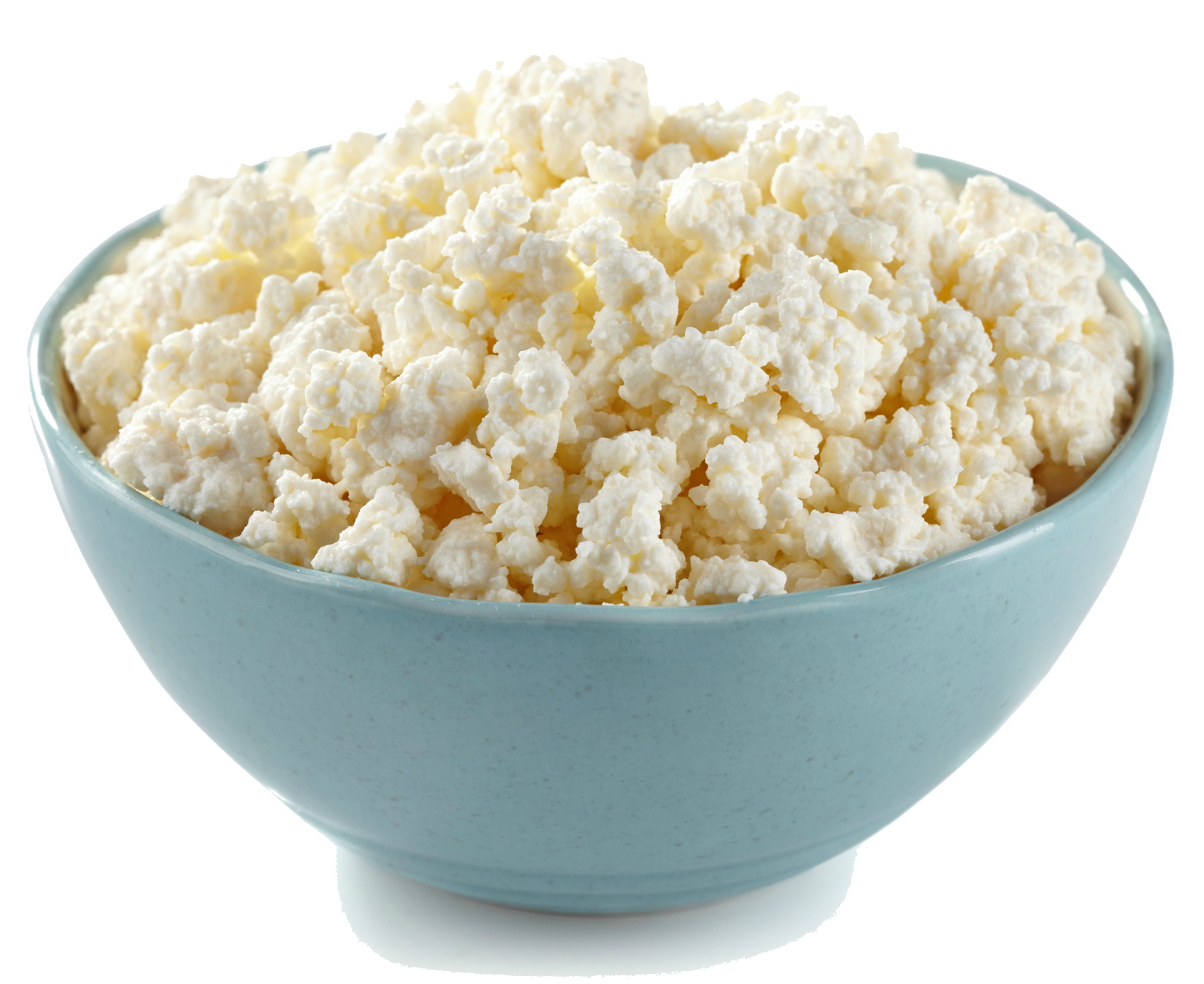 Blue Ceramic Bowl Of Cottage Cheese With Soft Curds PNG Clipart