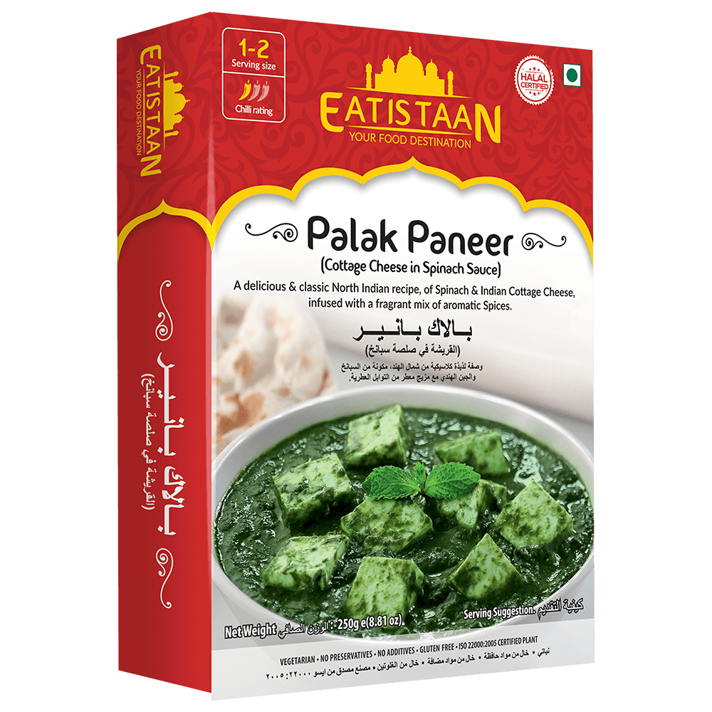 Eastern Palak Paneer Spinach Cottage Cheese Curry Red Package PNG Image