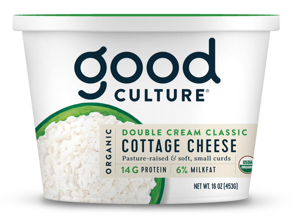Good Culture Low Fat Classic Cottage Cheese Blue And White Tub PNG