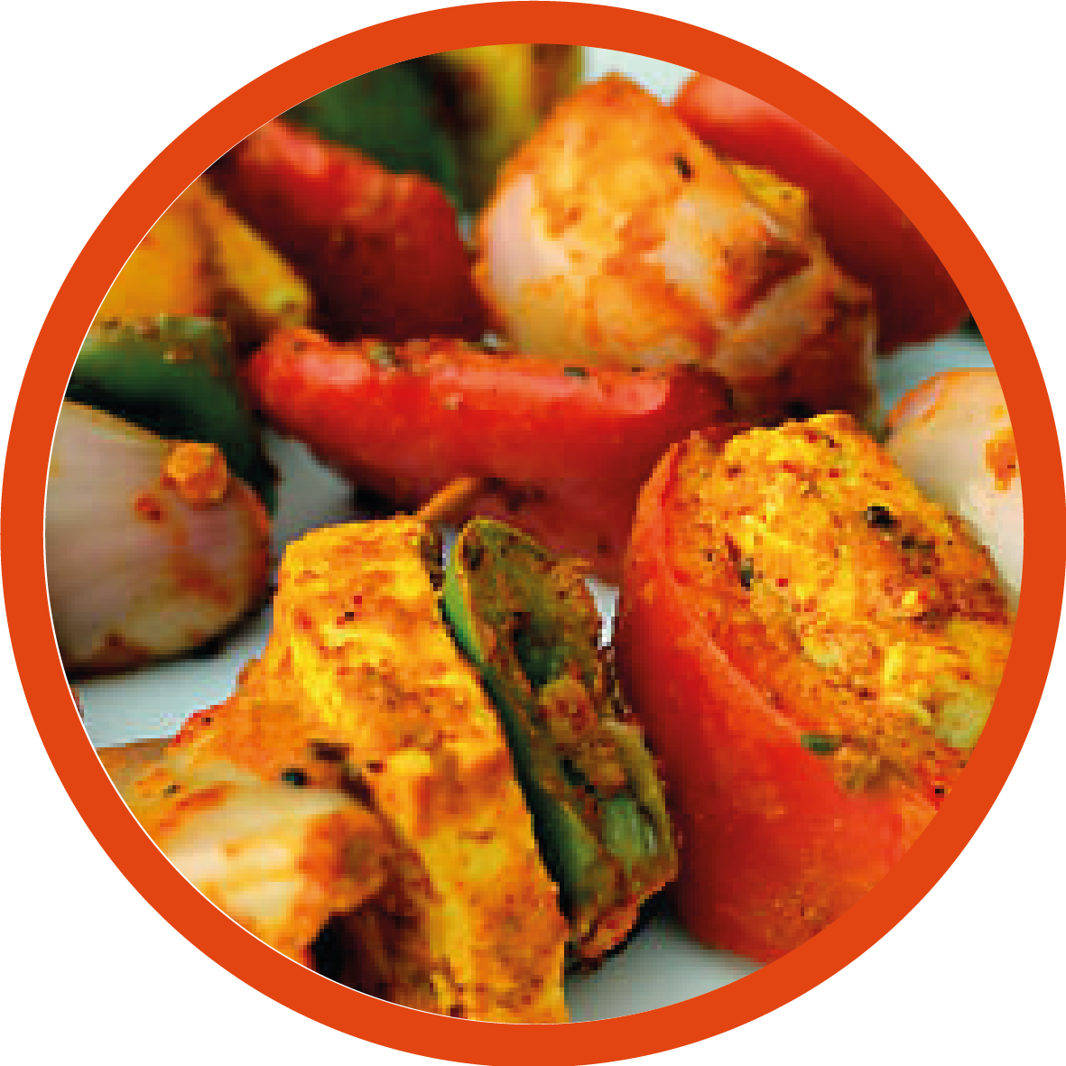 Indian Spiced Paneer And Potato Curry Round Food Photo PNG Illustration