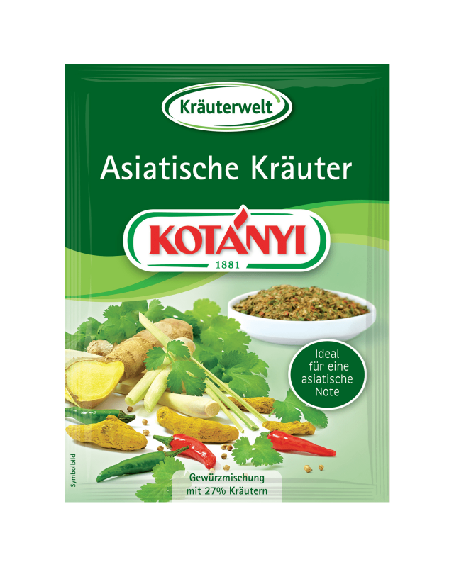 Kotanyi Asian Herbs Seasoning Sachet Green Food Package PNG Product Image
