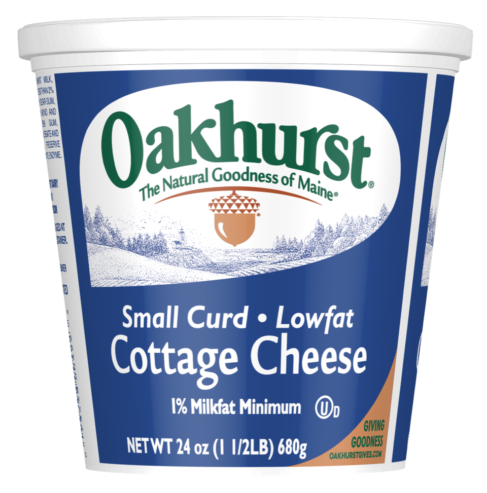 Oakhurst Small Curd Lowfat Cottage Cheese Blue Tub PNG Packaging