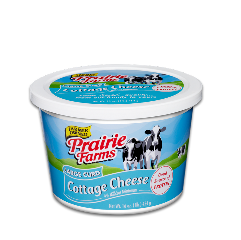 Prairie Farms Small Curd Cottage Cheese Cup With Blue Label PNG Clipart