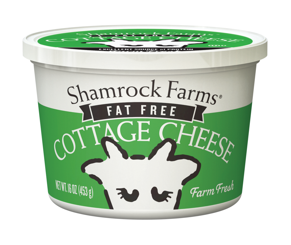 Shamrock Farms Fat Free Cottage Cheese Green Label Tub PNG Product Image