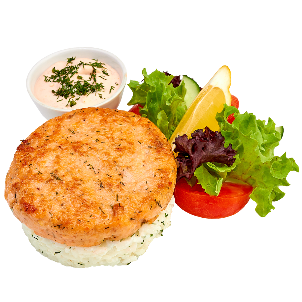 Breaded Cutlet Served With Fresh Salad And Dipping Sauce PNG Photo
