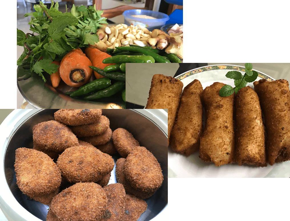 Cutlet Food Collage With Fried Patties Fresh Salad And Vegetables PNG