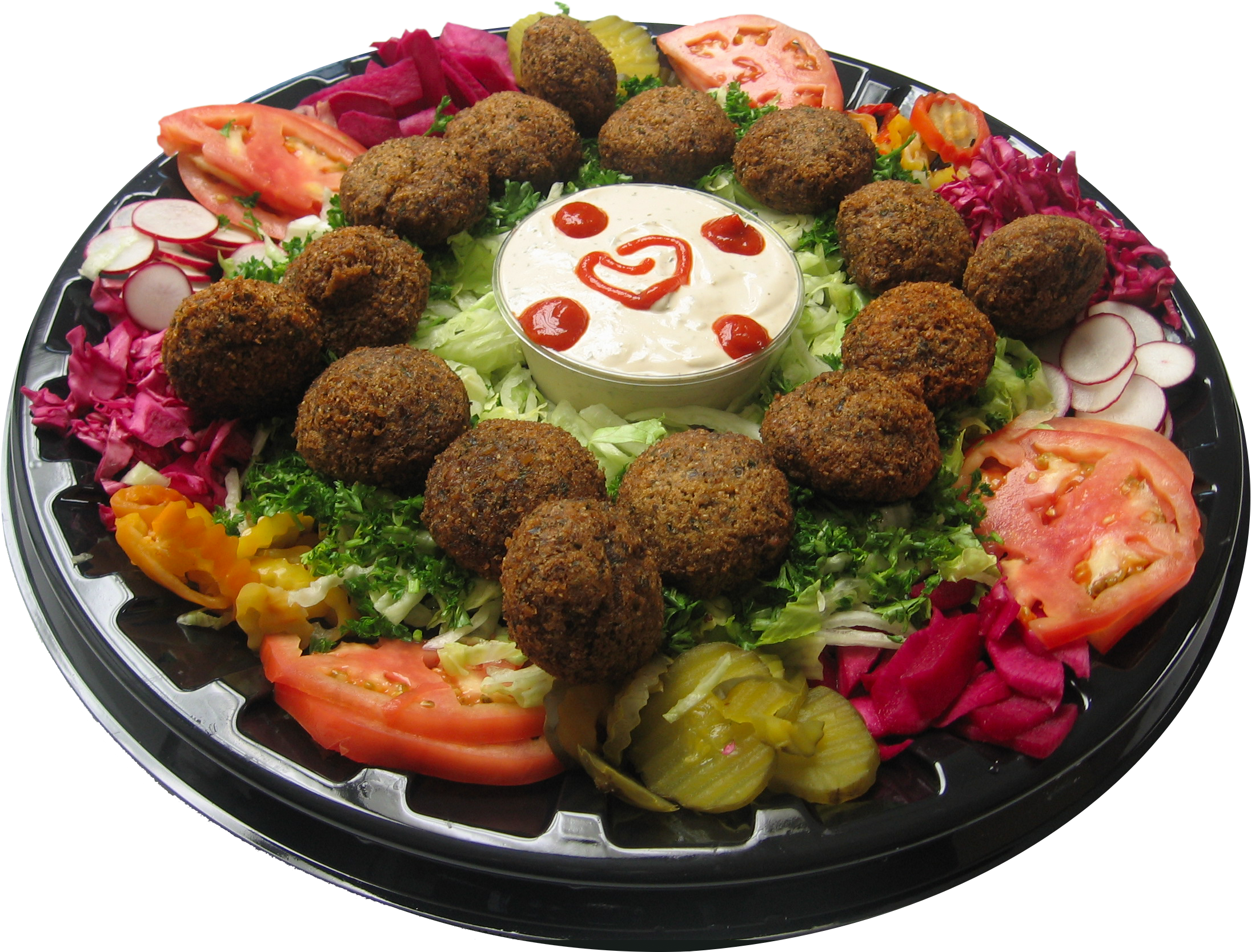 Festive Cutlet And Meatball Platter With Fresh Salad Garnish PNG Photo
