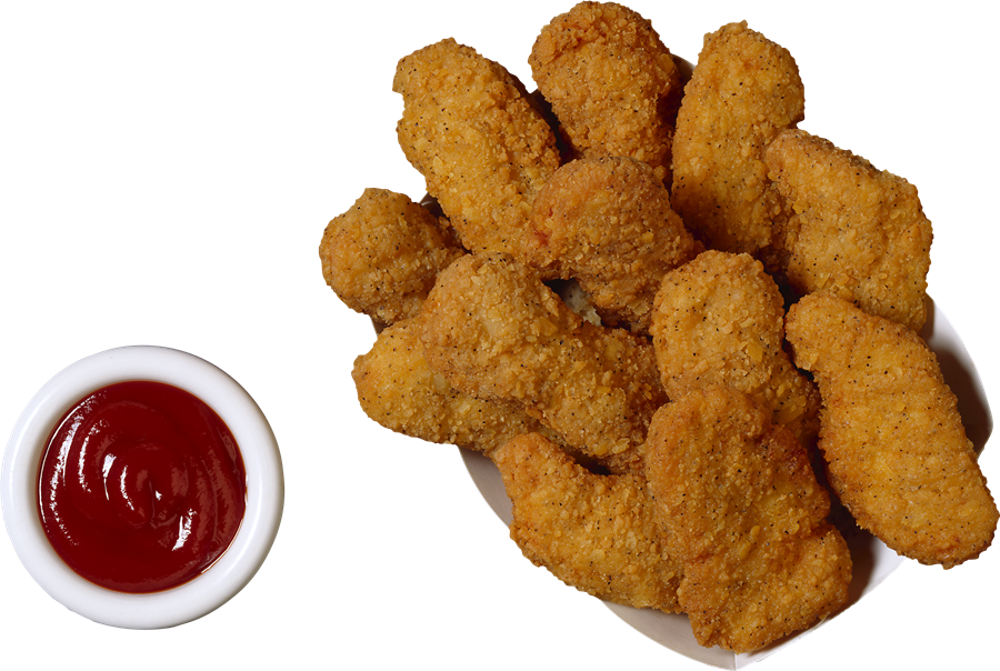Golden Chicken Nuggets With Small Bowl Of Ketchup PNG Clipart