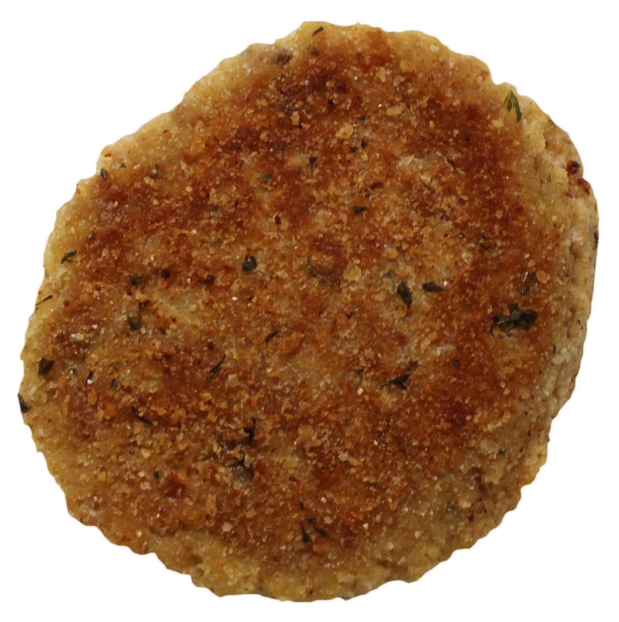 Single Golden Breaded Meat Cutlet Isolated Transparent Background PNG
