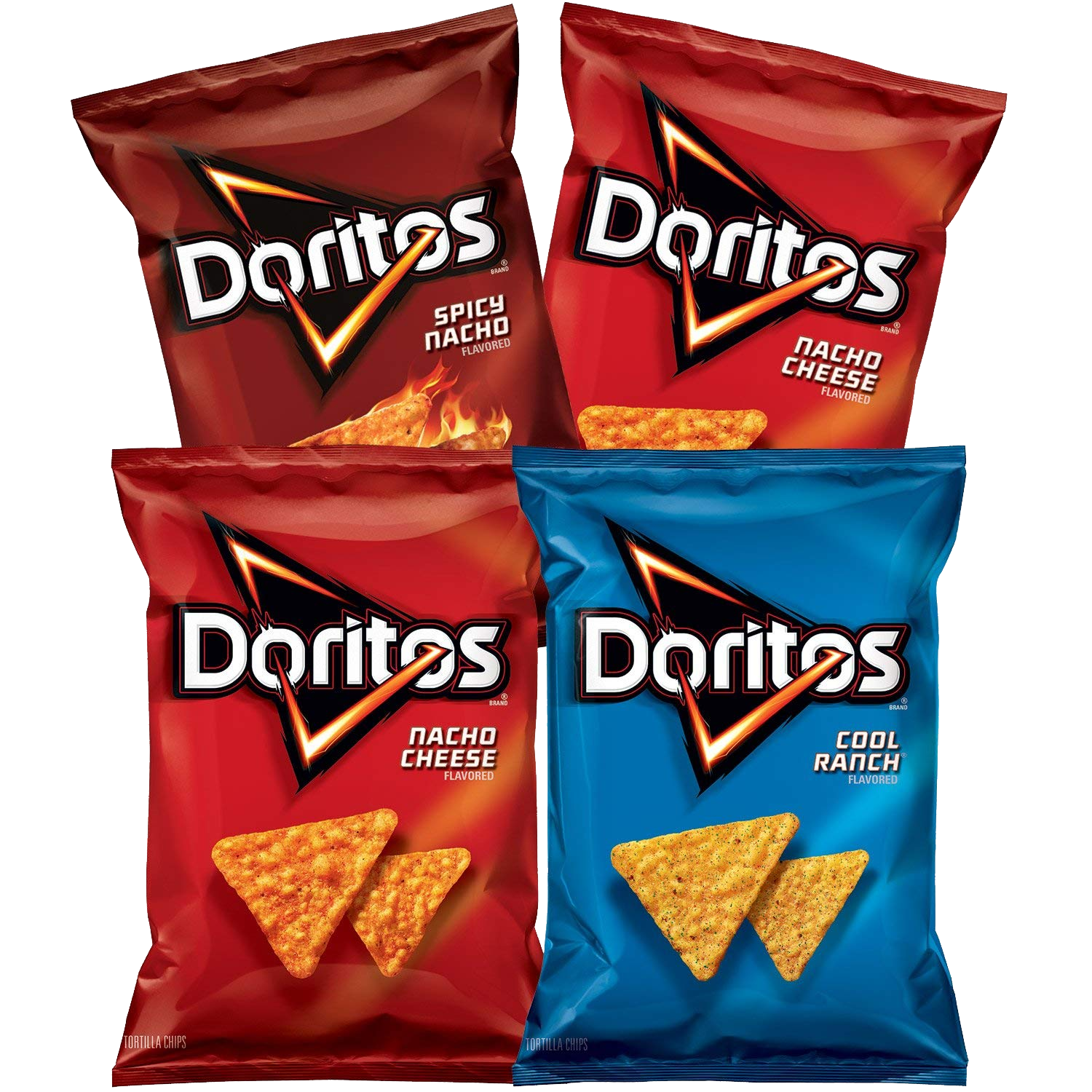 Doritos Assorted Flavors Four Bag Variety Pack Product PNG