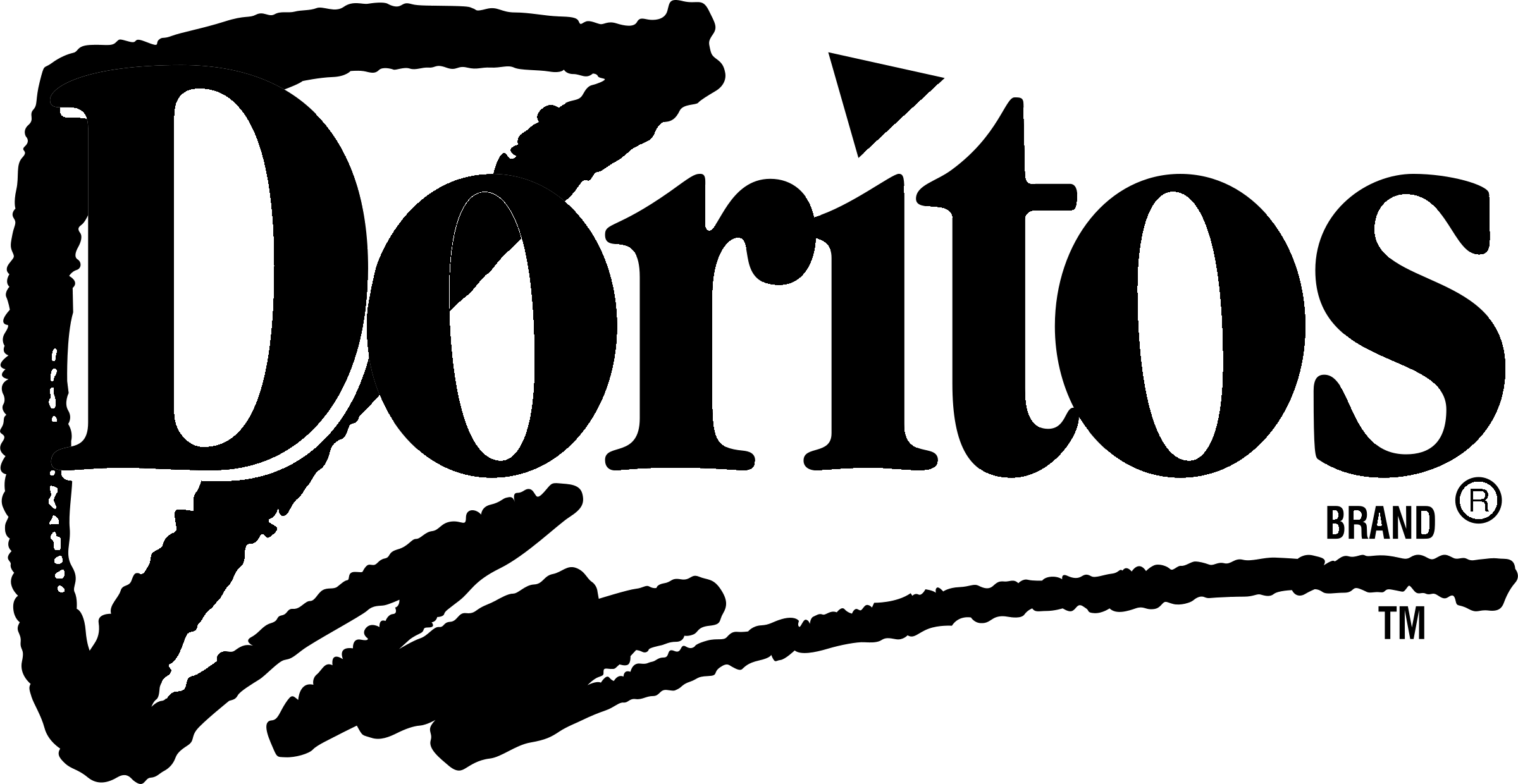 Doritos Black Brush Script Brand Logo Transparent Background PNG Graphic