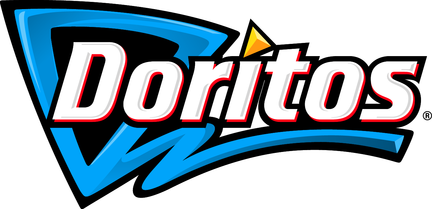 Doritos Blue Triangle Brand Logo White Lettering Isolated PNG Image