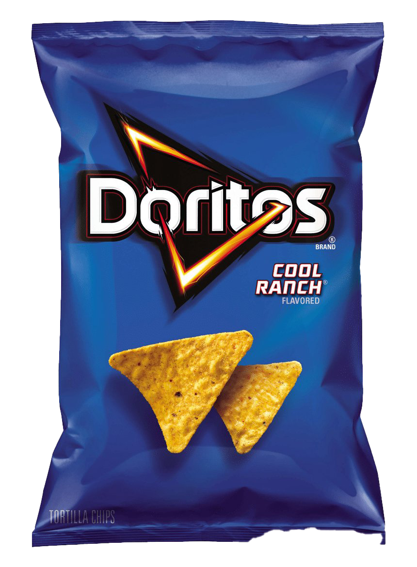 Doritos Cool Ranch Blue Tortilla Chip Bag Product PNG Photo