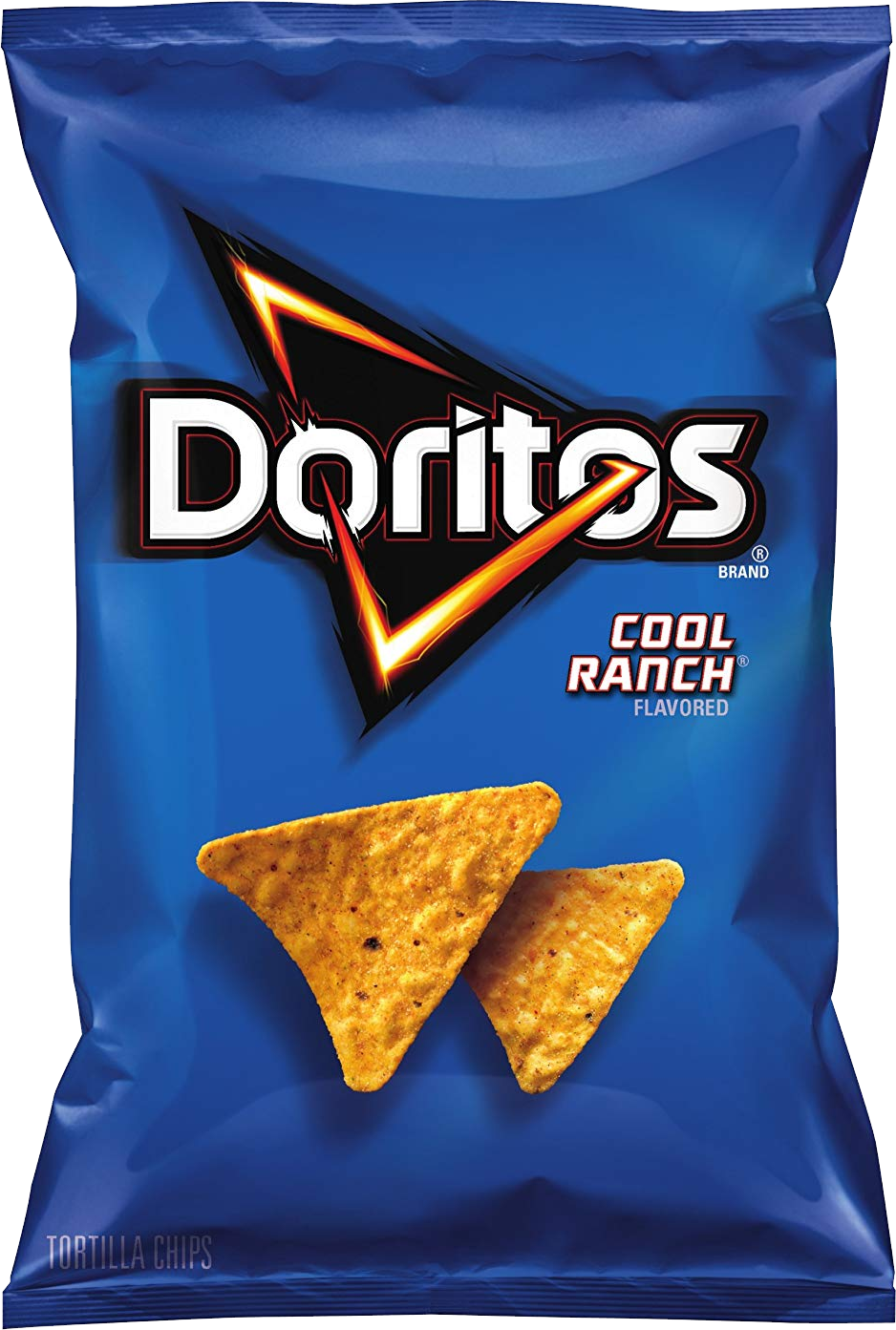 Doritos Cool Ranch Flavor Blue Bag With Tortilla Chips PNG Packaging