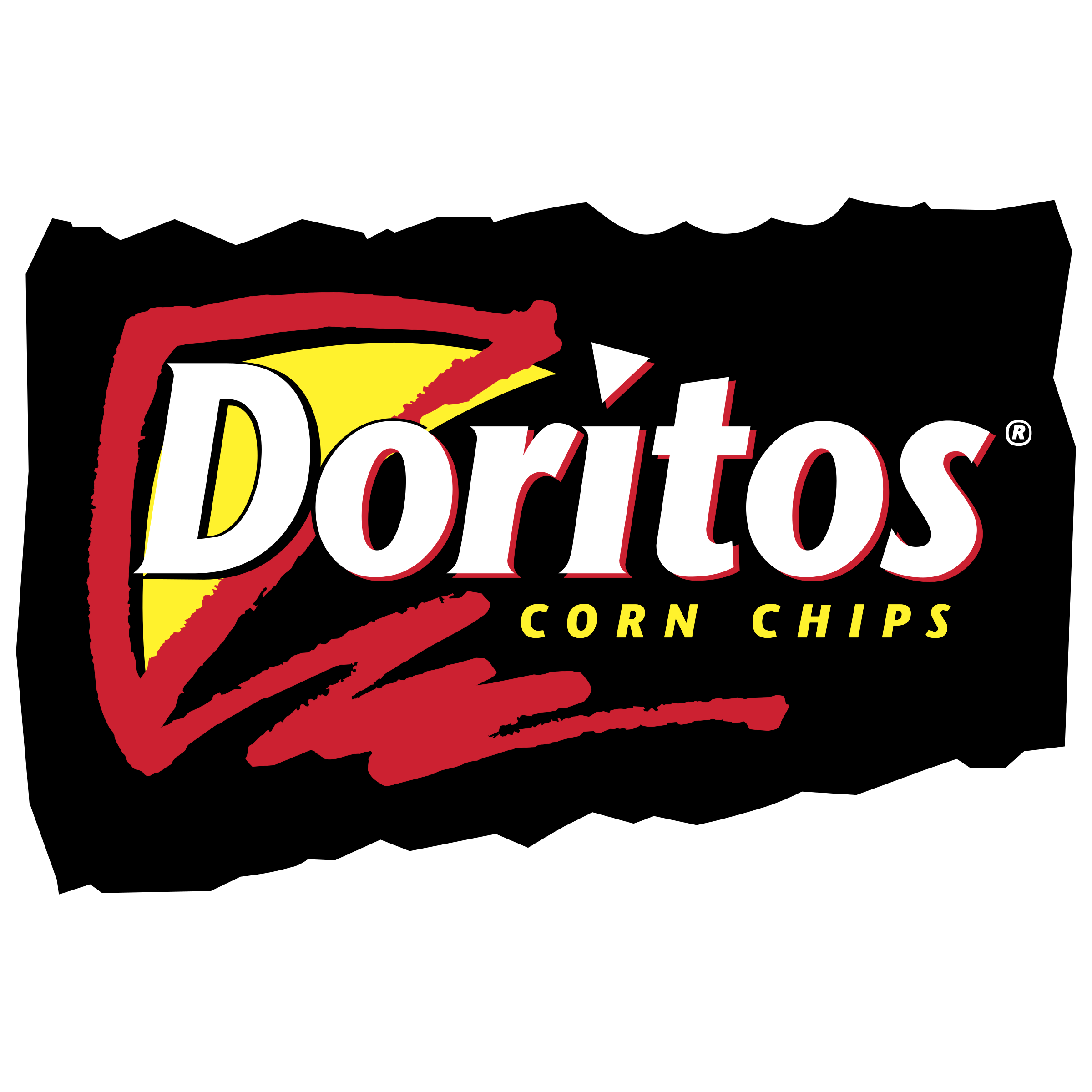 Doritos Corn Chips Brushstroke Logo Black On Transparent Background PNG