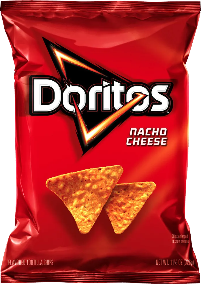Doritos Nacho Cheese Classic Red Bag Chips Transparent PNG Clipart