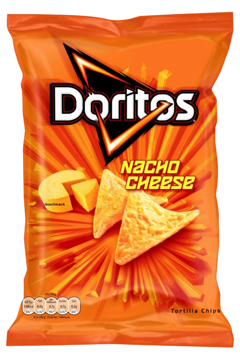 Doritos Nacho Cheese Orange Party Size Chips Packaging PNG Photo